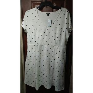 Torrid Heart Print Textured Skater Dress Size 2